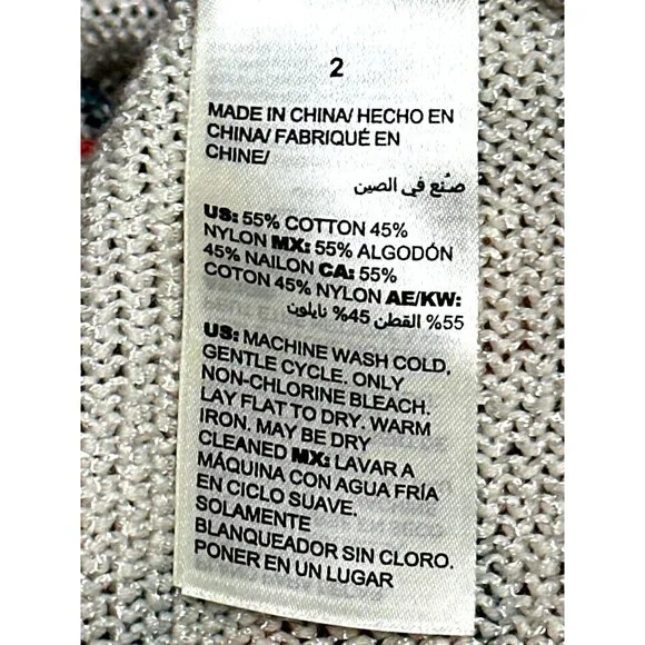 Chicos Size 2 Large Multicolor Tunic Paisley Knit Tunic Boho City Resort Style - Picture 8 of 13